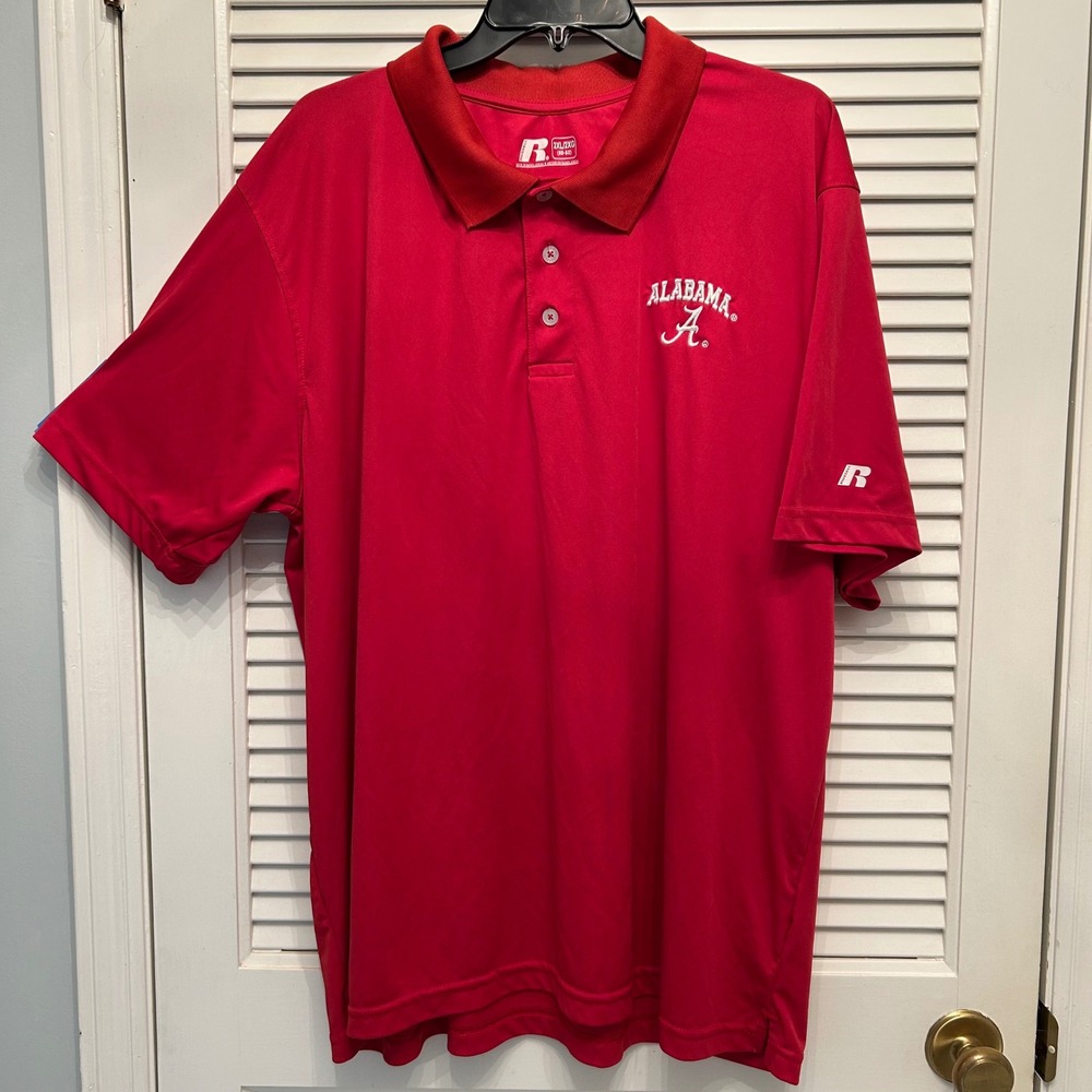 Alabama Crimson Tide Russell Athletic Polo Shirt Men's 2XL Red